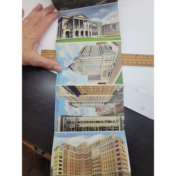 VTG Toronto Canada Postcard Booklet 1940s Travel Souvenir Colorful Landmarks - Picture 4 of 7